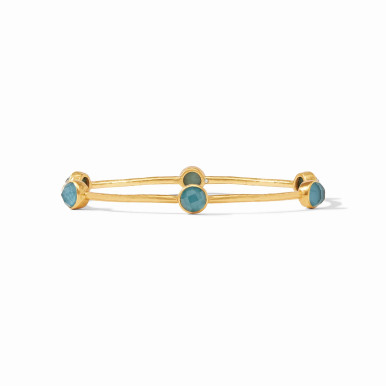Julie Vos Milano Luxe Bangle Bracelet in Iridescent Peacock Blue