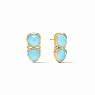 Julie Vos Aquitaine Midi Earrings in Iridescent Capri Blue