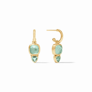 Julie Vos Aquitaine Duo Hoop & Charm Earrings in Aquamarine Blue