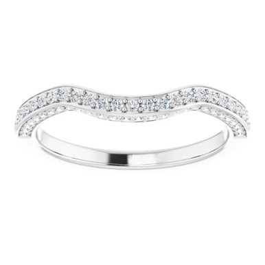 Samantha Vintage-Inspired Curved Diamond Wedding Ring (2/5 TCW)