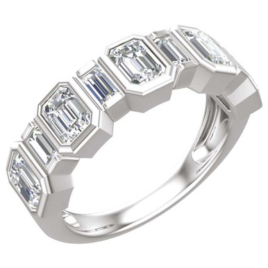 Leslie 14K Gold Emerald Lab Grown Diamond Anniversary Band (1 1/2 TCW)