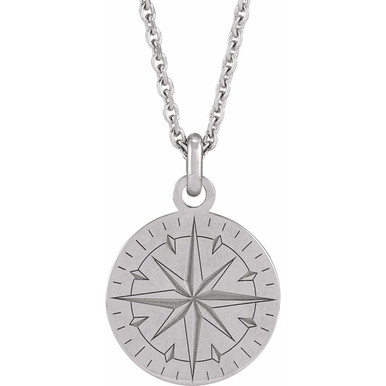 Jeremiah 14K Gold Compass Pendant Men's Chain