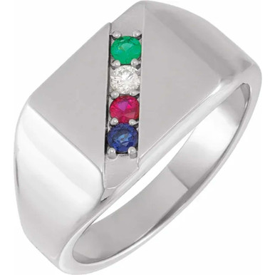 Alec 14K Gold Gemstone Signet Men's Ring (1/4 TCW)