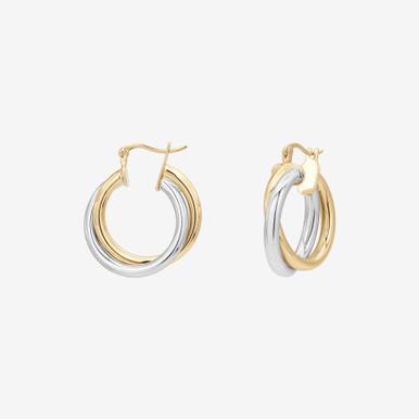 SHASHI Vera Two-Tone Hoop Earrings