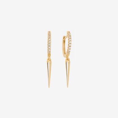 SHASHI Gold Dagger Huggie Earrings