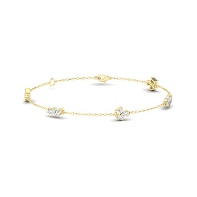 Francesca 14K Yellow Gold Multi-Shape Lab Grown Diamond Station Bracelet (1 TCW)