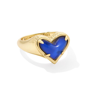 Kendra Scott Ari Heart Band Ring in Gold Mood Stone