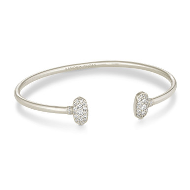 Kendra Scott Grayson Crystal Cuff Bracelet in Rhodium White