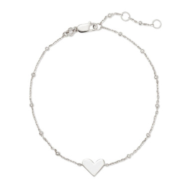 Kendra Scott Ari Heart Delicate Chain Bracelet in Sterling Silver