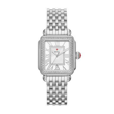 MICHELE 31MM Deco Madison Mid Stainless Diamond Dial Watch