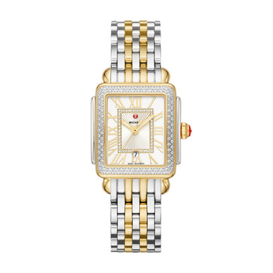 MICHELE 31MM Deco Madison Mid Two-Tone Diamond Watch