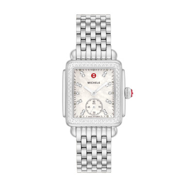 MICHELE 31MM Deco Mid Diamond Stainless Steel Watch