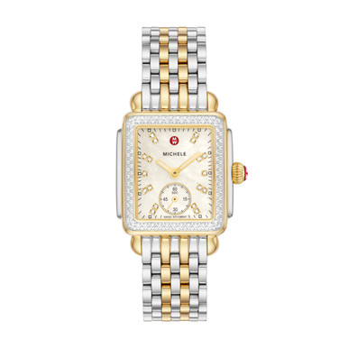 MICHELE 31MM Deco Mid Two-Tone Diamond Stainless Steel Watch