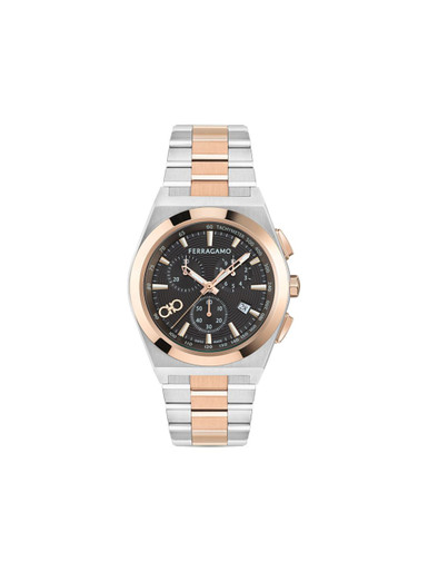 Ferragamo Men's Vega Upper East Chrono Watch Stainless Steel / Rose