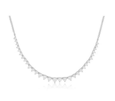 14k White Gold Lab Grown Diamond Graduated Segment Necklace (1.50 TCW)