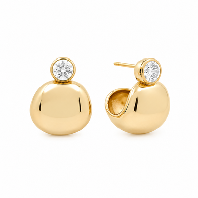 SHASHI Bezel Gold Earring