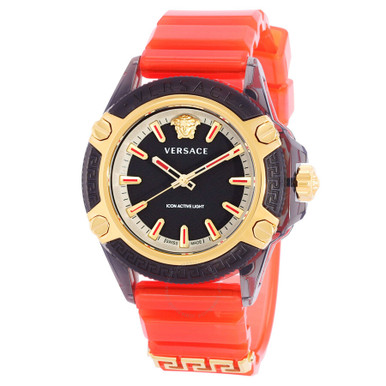 Versace Icon Quartz Black Dial Men's Watch