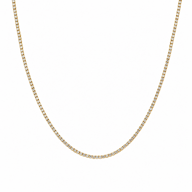 14k Yellow Gold Lab Grown Diamond Tennis Necklace (5 TCW)