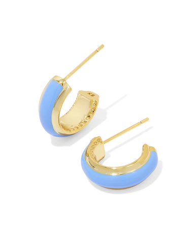 Kendra Scott Ainsley Gold Huggie Enamel Earrings
