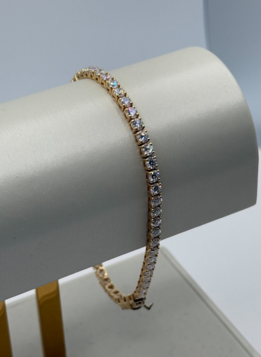 Tennis Bracelet 7.50 TCW, 8.50 Inches 18k Yellow Gold