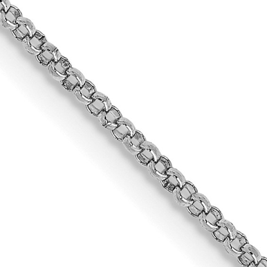 14K White Gold 18 in Rolo Chain
