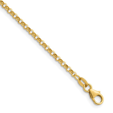 14K Yellow Gold Rolo Chain 18 in Necklace