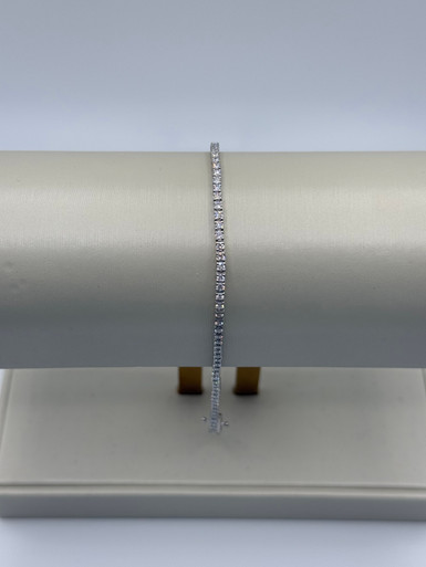 Certified 14K White Gold Lab Grown Diamond Tennis Bracelet (2.50 TCW)