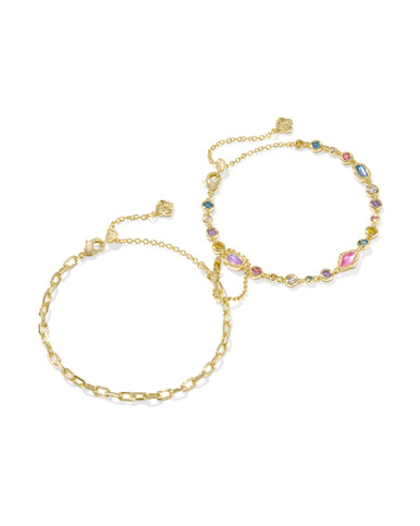 Mini Elisa Abbie Set Of 2 Delicate Chain Bracelets