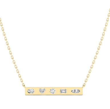 Bobbi 14K Yellow Gold Multi Shape Lab Grown Diamond Bar Necklace (1.00 TCW)