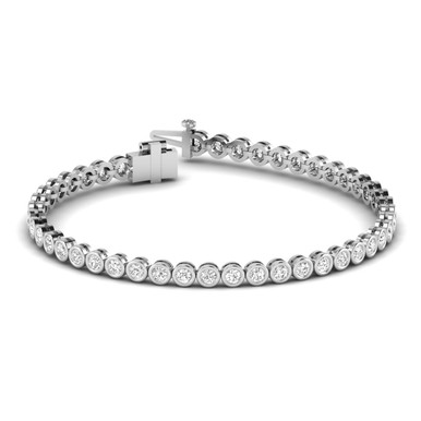 Gemma 14K Yellow Gold Round Lab Grown Diamond Bezel Tennis Bracelet