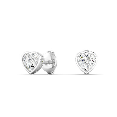 Dede 14K Gold Lab Grown Diamond Heart Stud Earrings