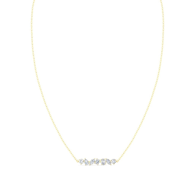 14K Yellow Gold Multi Shape Lab Grown Diamond Bar Necklace (1.50 TCW)