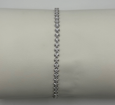 14k Gold Mini Cat Tennis Bracelet Lab Grown Diamond Tennis Bracelet (.95 TCW)