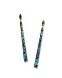Kendra Scott Brooklyn Blue Abalone Stick Drop Earrings