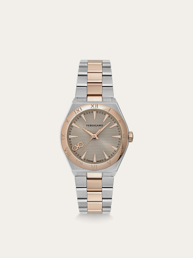 Ferragamo Vega Upper East Watch Stainless Steel / Rose / Warm Grey
