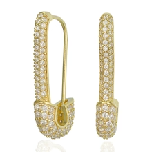 Pave Safety Pin Earrings
