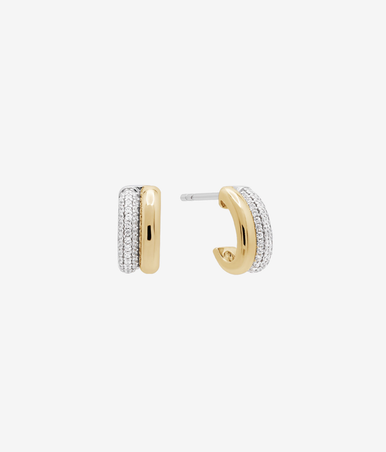 SHASHI Gemini Pave Hoop Earrings