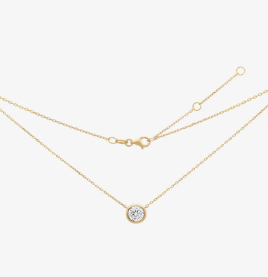 SHASHI Bezel Solitaire Moissanite Necklace