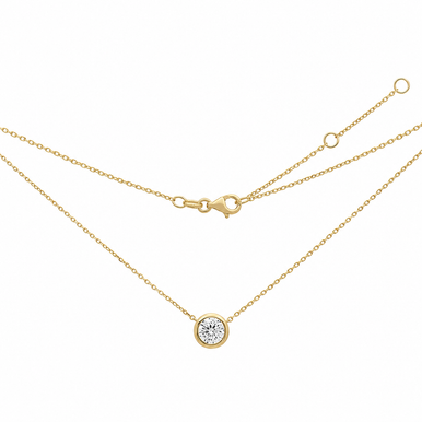 SHASHI Bezel Solitaire Moissanite Necklace