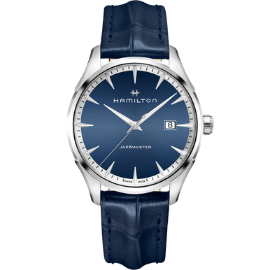 Hamilton 40MM Jazzmaster Gent Quartz Auto Blue Leather Men's Watch