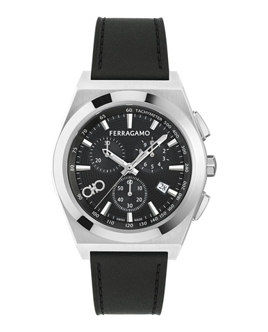 Ferragamo Men's Vega Upper East Chrono Leather Watch