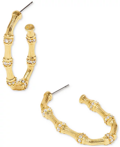 Kendra Scott Gold-Tone Maura Bamboo-Shaped Medium Hoop Earrings