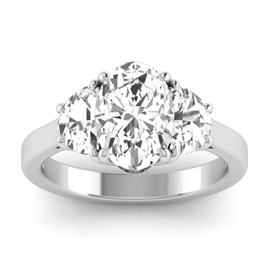 Three Stone Preset Oval Engagement Ring