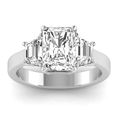 Radiant Three Stone Preset Engagement Ring