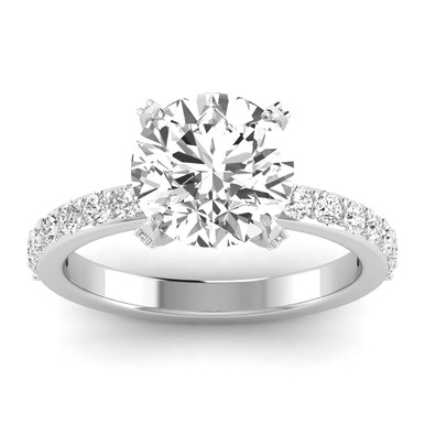 Round 3 CT Diamond Prong Accented Engagement Ring