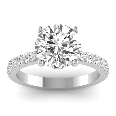 Round 3 CT Accented Diamond Collar Preset Engagement Ring