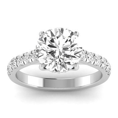 Round 3 CT Accented Cathedral Preset Engagement Ring