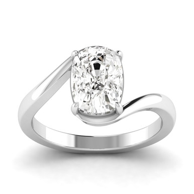 Tension Set Elongated Cushion Cut Preset Engagement Ring