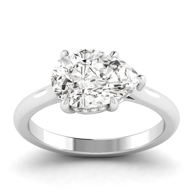 East-West Pear Hidden Halo Preset Engagement Ring