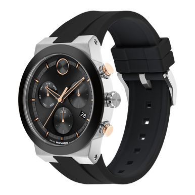 Movado 44MM Black BOLD Fusion Chronograph Men's Watch